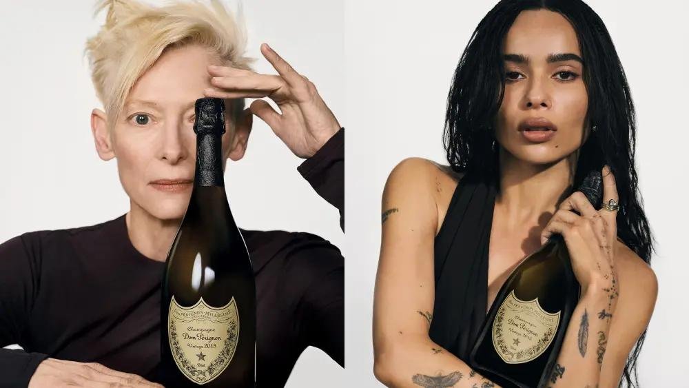 Тильда Суинтон Dom Pérignon, Игги Поп реклама шампанского, рекламная кампания Dom Pérignon, винтажное шампанское 2015, искусство и бренды