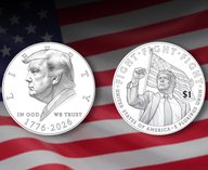 Трамп, монета, доллар, президент, юбилей