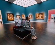 музей, картины, посетители, экспозиция, искусство