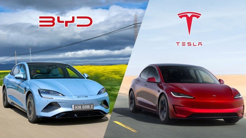 BYD, Tesla, электромобили, продажи, автопром
