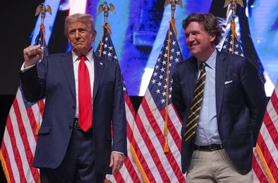 Карлсон, Трамп, политика, подкаст, конфликт