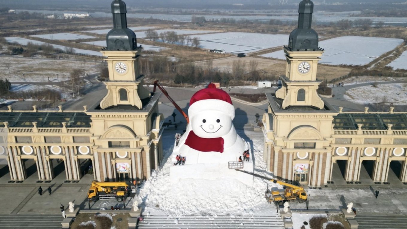 Харбин, снеговик, зима, туризм, Китай