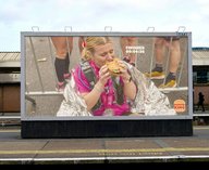 бургер, марафон, реклама, фастфуд, бег