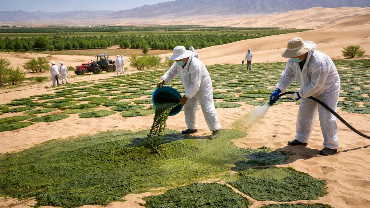 Китай, пустыни, водоросли, экология, опустынивание