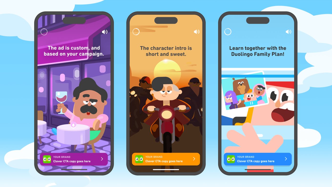 Duolingo, реклама, платформа, приложение, персонажи.