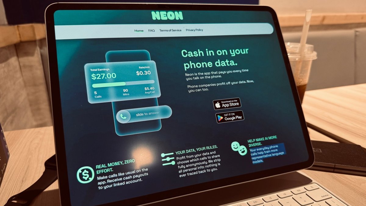 Приложение, Neon, звонки, ИИ, данные