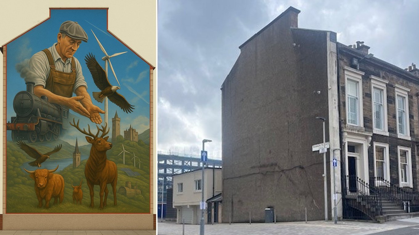 мурал, Глазго, художник, искусство, ИИ