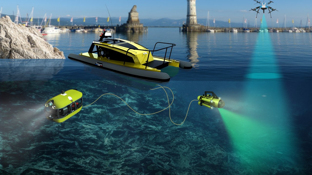 робот, мусор, море, подводный, очистка