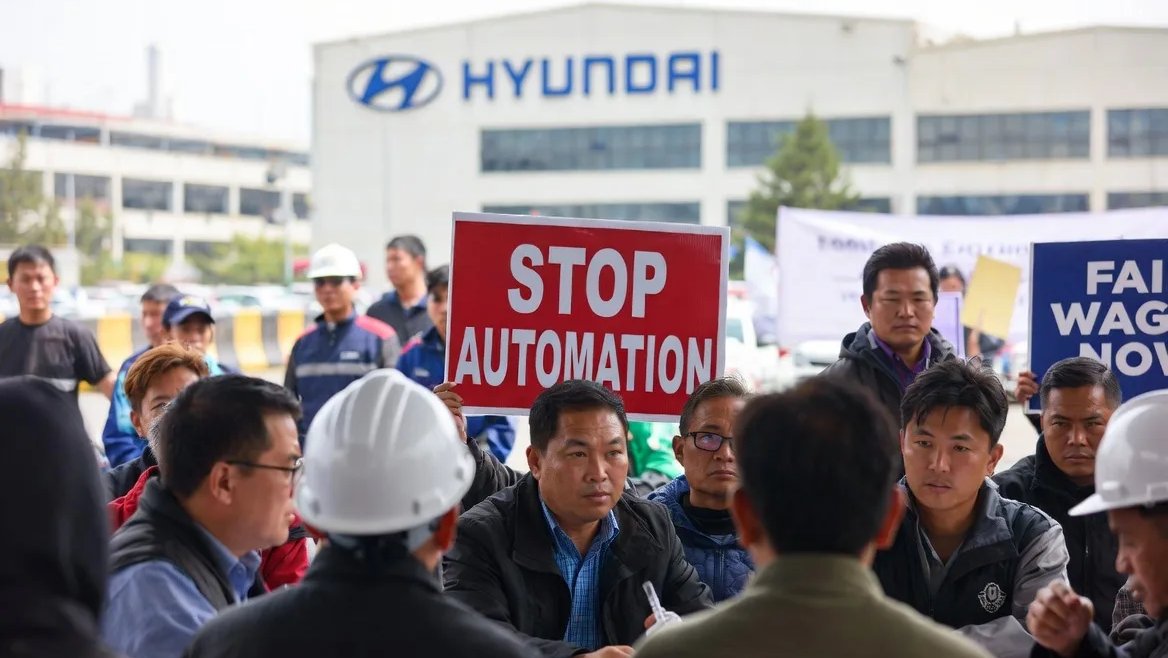 Автозавод, Южная, забастовка, роботы, Hyundai