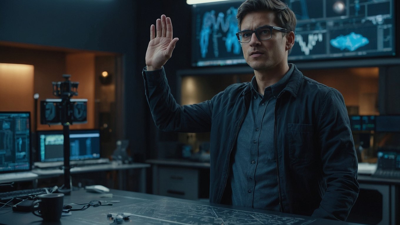 ученые, жесты, технология, нейросеть, управление