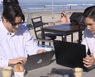 удаленка, пляж, работа, СанДиего, встреча