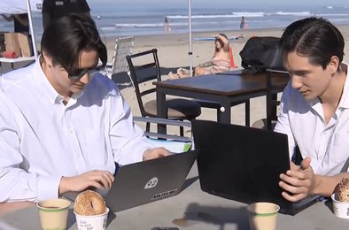 удаленка, пляж, работа, СанДиего, встреча