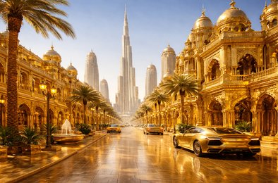 Дубай, золото, улица, туризм, ОАЭ