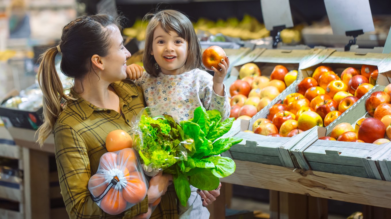 дети, продукты, овощи, питание, ферма