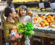 дети, продукты, овощи, питание, ферма