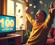 выигрыш в лотерею, счастливый билет, крупный приз лото, радость от выигрыша, российские рубли лотерея