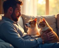 собаки чувствуют стресс, кошки и эмоции человека, эмпатия домашних животных, поведение собак и кошек, стресс у владельцев животных