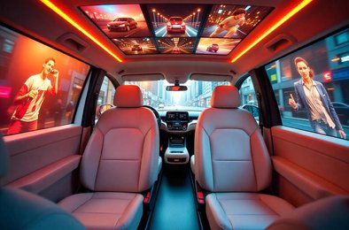 беспилотные автомобили, автономные такси, медийные площадки, реклама в автомобилях, цифровые экраны в такси
