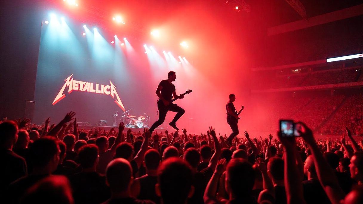 землетрясение на концерте, Metallica Virginia Tech, фанаты вызывают землетрясение, концерт Metallica 2025, Enter Sandman сейсмическая активность
