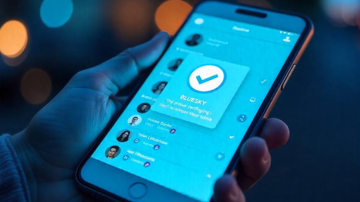 Bluesky верификация аккаунтов, подтверждение подлинности, синяя отметка Bluesky, проверка аккаунтов в соцсетях, социальная сеть Bluesky