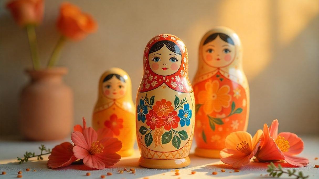 дизайнер с матрёшкой, хохлома в интерьере, гжель рисунок, русские орнаменты дизайн, современный русский стиль