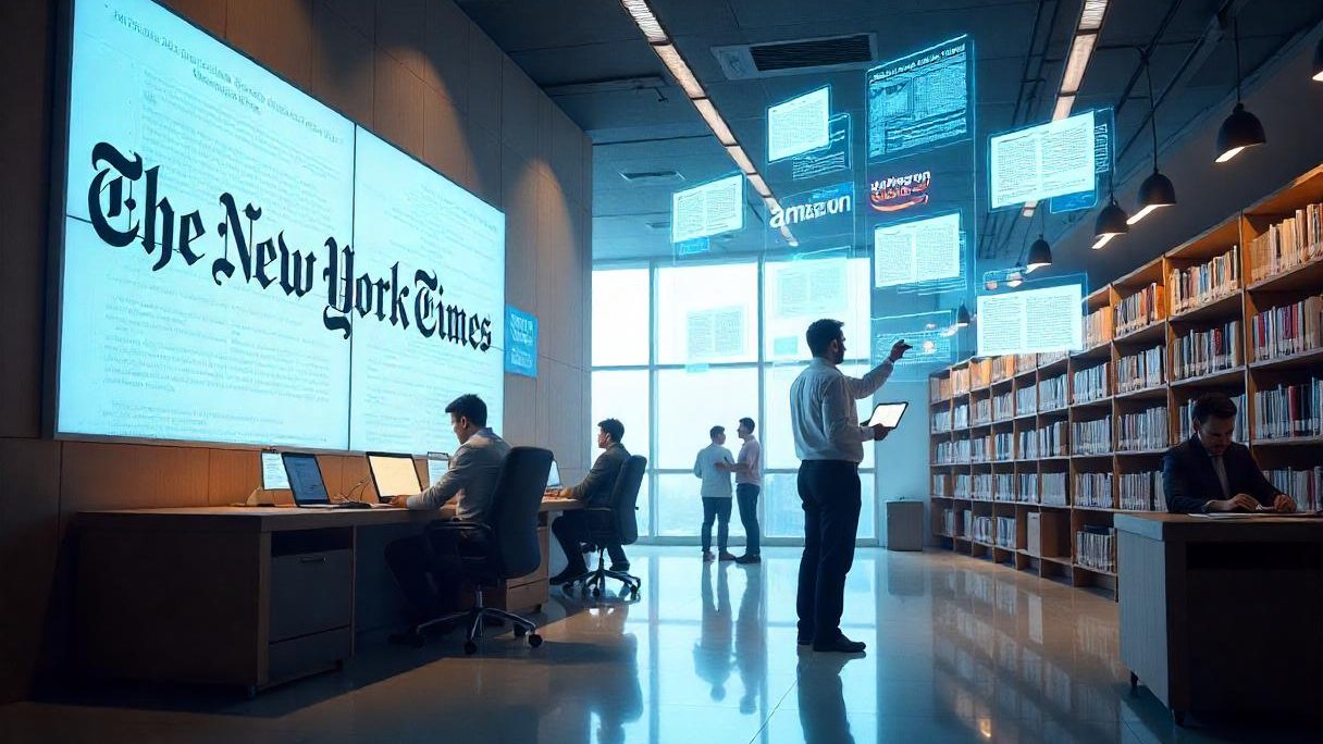 The New York Times, Amazon, лицензирование контента, искусственный интеллект, медиа и технологии