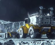 Луна, робот, космос, инфраструктура, экскаватор