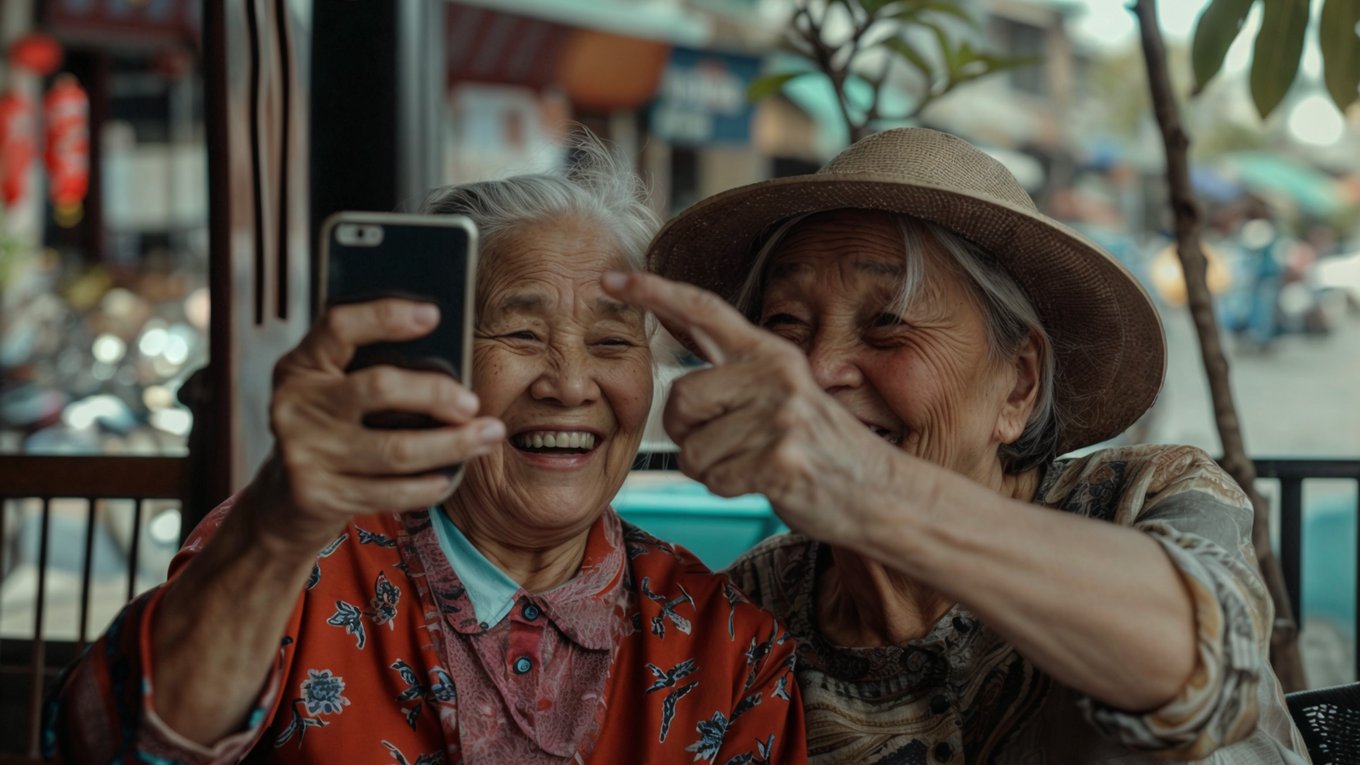 Китай, пенсионеры, соцсети, блогеры