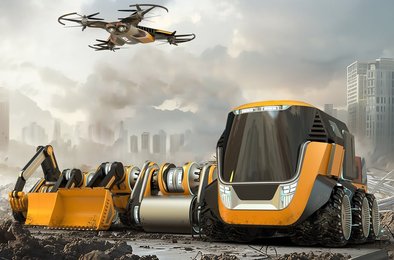 Китай, трансформер, строительство, роботы, дороги