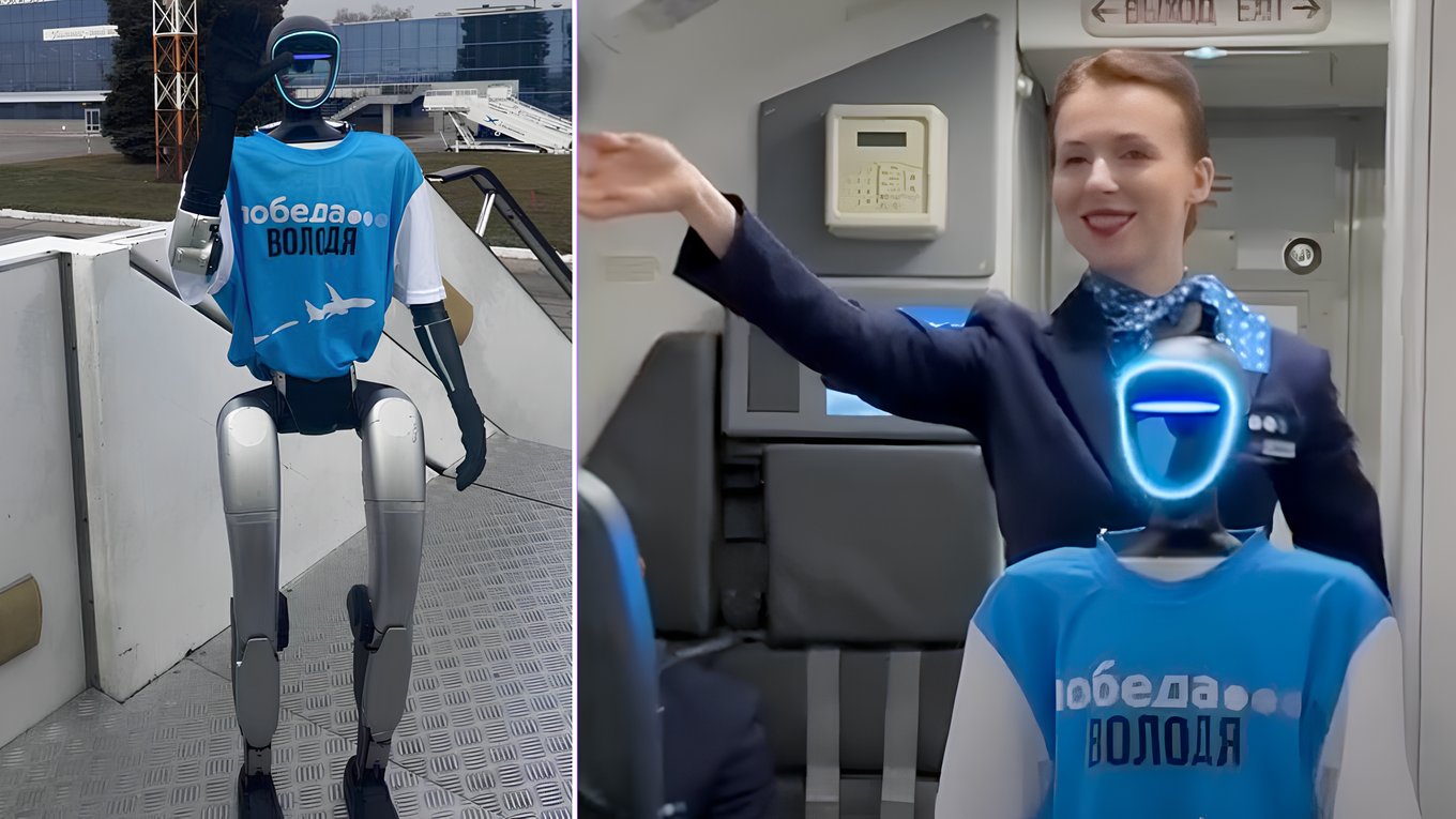 робот, авиация, победа, бортпроводник, технологии