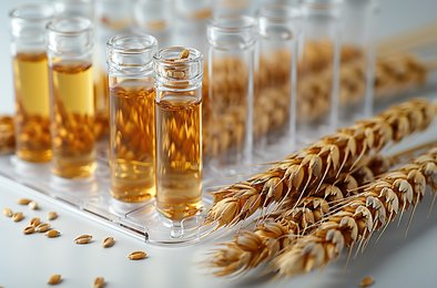 wheat-grain-petri-dish-test-tubes-white-background