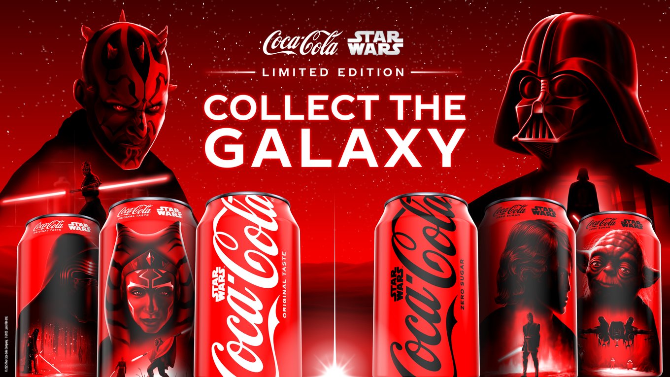 Coca-Cola Звездные войны, лимитированная коллекция упаковки, AR-опыт на банках, рекламная кампания Disney, фанаты Star Wars