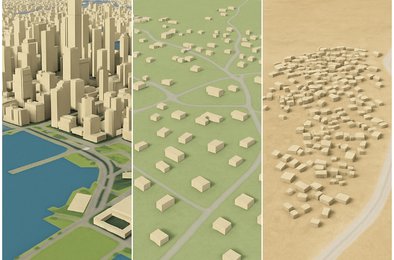 учёные, карта, здания, планета, 3D