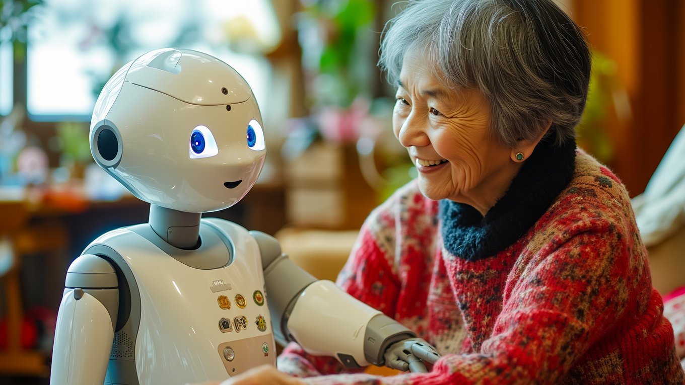 Корея, роботы, пожилые, одиночество, технология